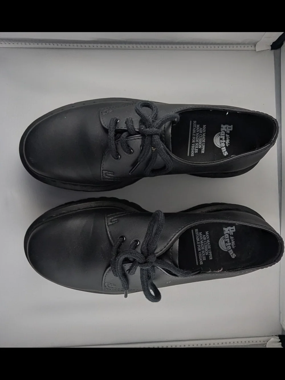 Doc Dr Martens 30651 Chunky Black Leather Low Top Platform Shoes Women's Sz 7M